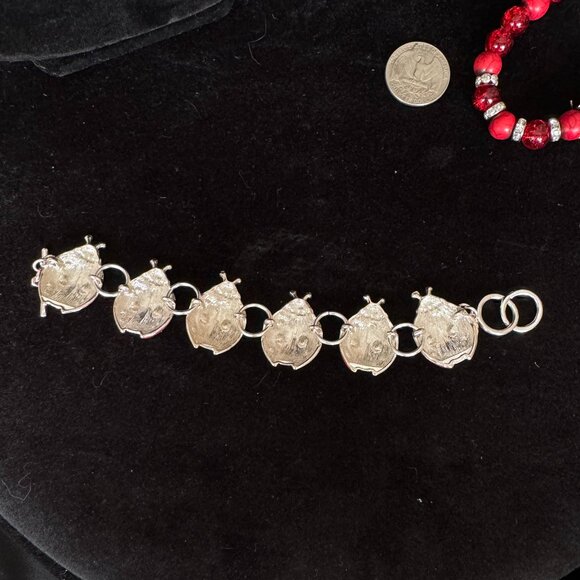 Ladybug Bracelets and Earrings Ladybird Toggle + Stretch Type and Studs EUC - Picture 7 of 7